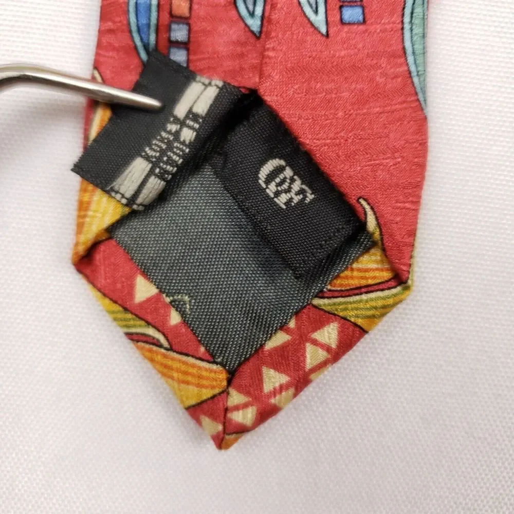Daniel De Fasson‎ Designer Tie - Abstract Geometric Print Bold Colors Silk Men